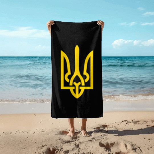 Ukraine Trident Symbol Middle Ukrainian Zeleny Beach Towels