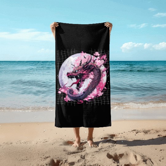 Japanese Dragon Cool Oriental Asian Dragon Humor Beach Towels