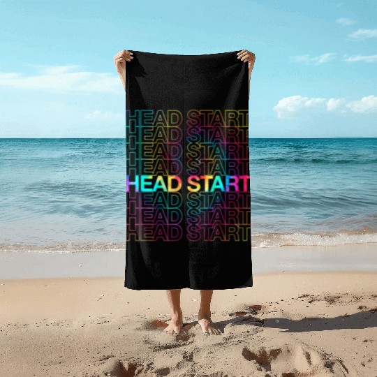 Rainbow Tie Dye Head Start Team Back To School Beach Towels