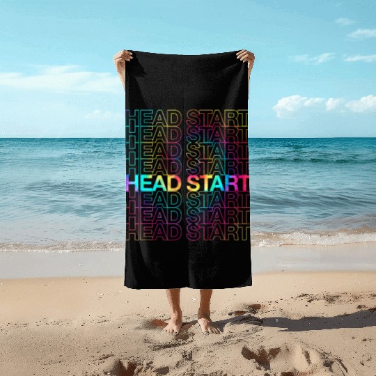 Rainbow Tie Dye Head Start Team Back To School Beach Towels