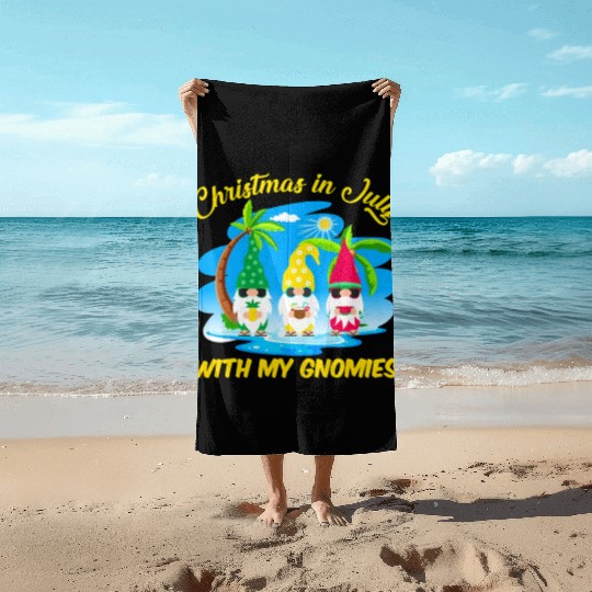 Christmas In July With My Gnomies Beach Summer Beach Towels