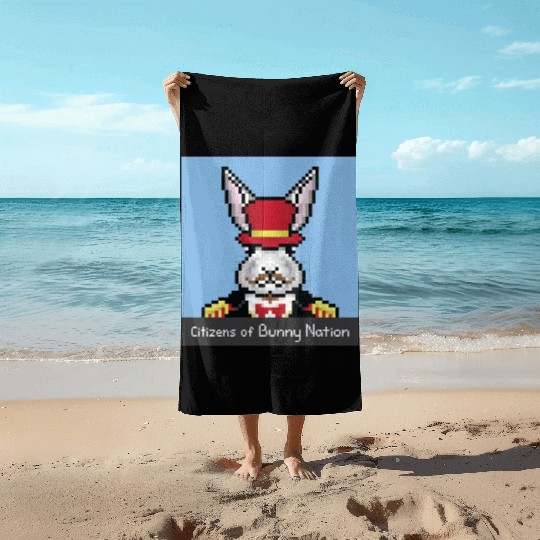 Citizens of Bunny Nation NFT #34 Artwork Beach Towels