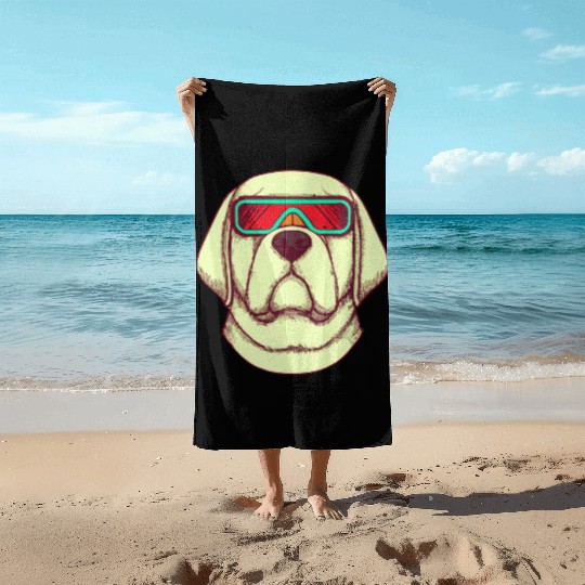 Retrofuturism Labrador Dog Lover Retriever Beach Towels