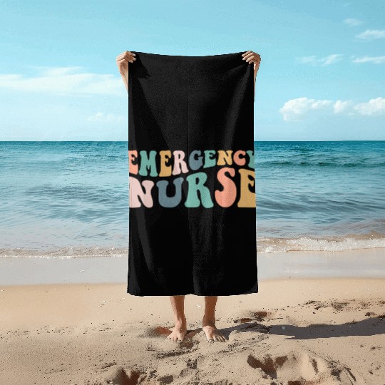 Groovy Er Nurse Emergency Room Nurse School Wo Beach Towels