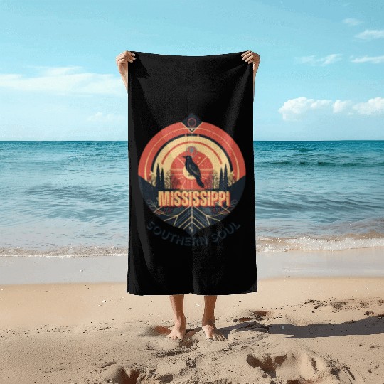 Mississippi vibes Beach Towels