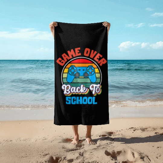 Back to School Funny Game Over Teacher Student Beach Towels