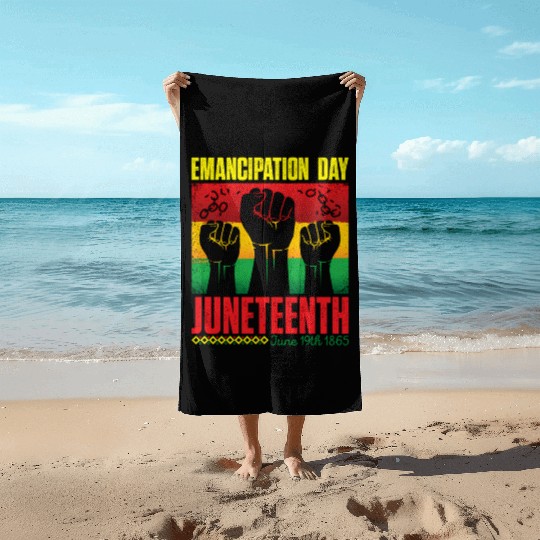 Ecipation Day 1865 African American Juneteenth Fla Beach Towels