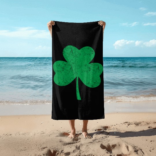 Huge Green St Patrick'S Shamrock Beach Towels