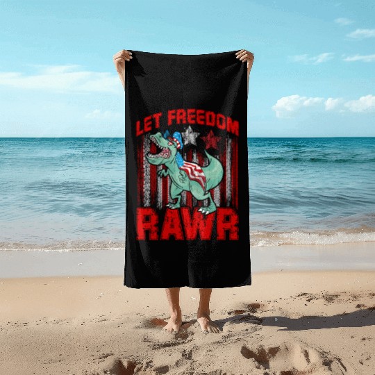 Let Freedom Rawr Beach Towels