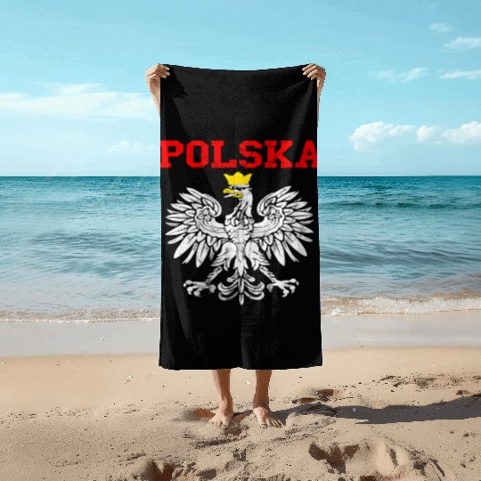 Pola Polish Eagle Poland Flag Polish Pride Pola Po Beach Towels