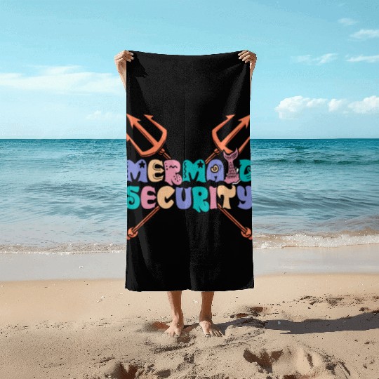 Mermaid Security Spear Decorations Fantasy Mermaid Beach Towels