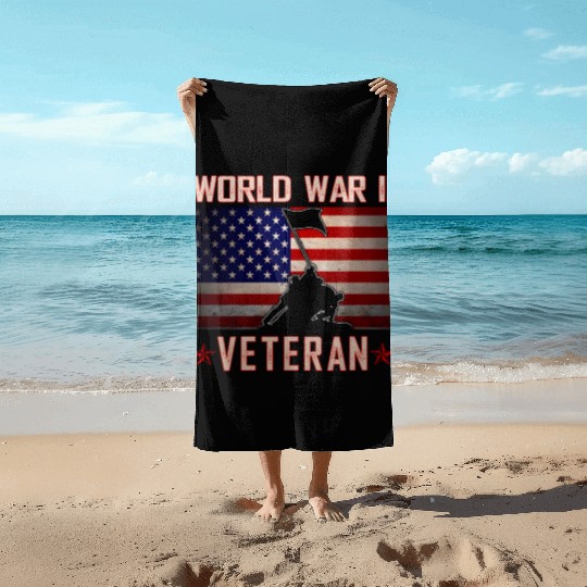 American Patriot Wwii Veteran Military World War 2 Beach Towels