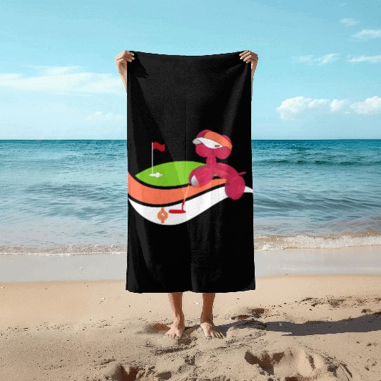 Summer Golf Balloon Dog Beach Towels