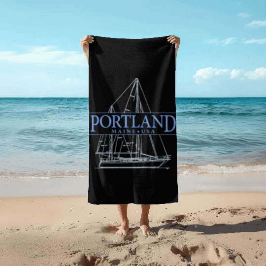Portland Maine Sailing Beach Towels