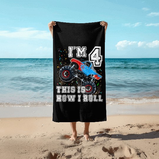 Monster Trucks 4Th Party 4 Beach Towels