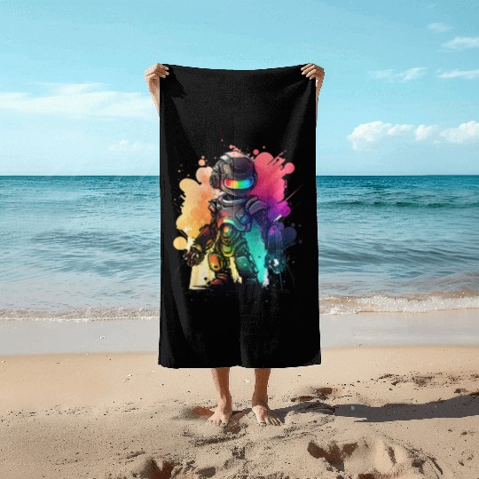 Retro Robot Cute Robotic Engineer Technology Beach Towels