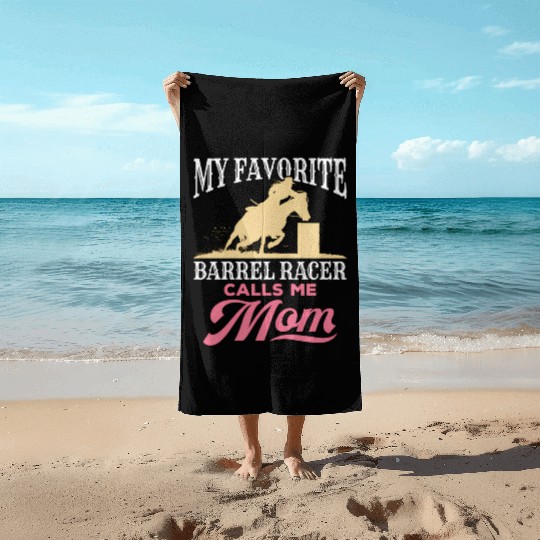 Barrel Racing Mom Horse Favorite Barrel Racer Moth Beach Towels