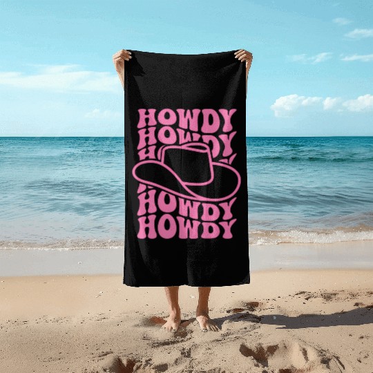 Howdy Western Rodeo Cory Southern Cowgirl Beach Towels