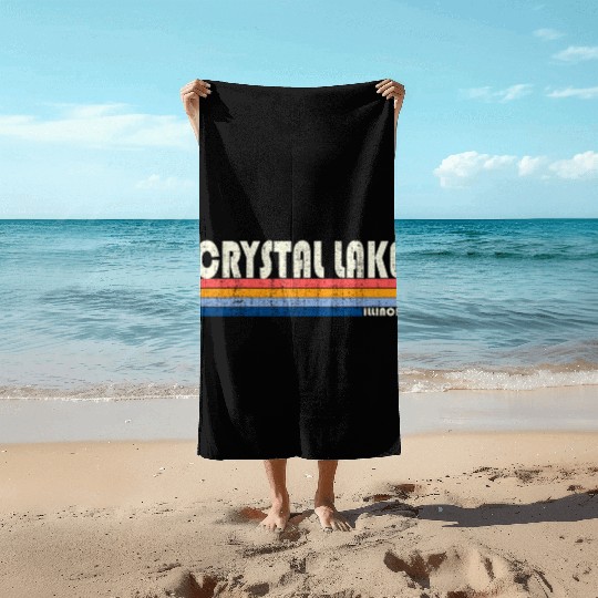 70S 80S Style Crystal Lake Il Beach Towels