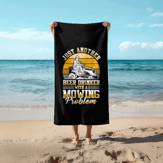 Lawn Mowing Lawn Mower Gardener Gardening Beer Beach Towels
