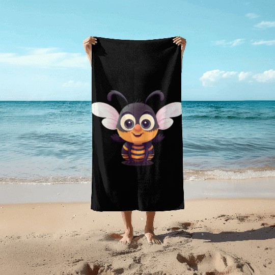 Cute Superhero Bee Bumblebee Wasp Beach Towels