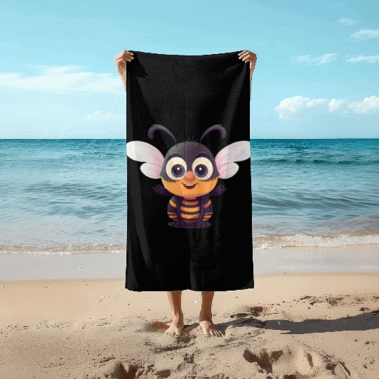 Cute Superhero Bee Bumblebee Wasp Beach Towels