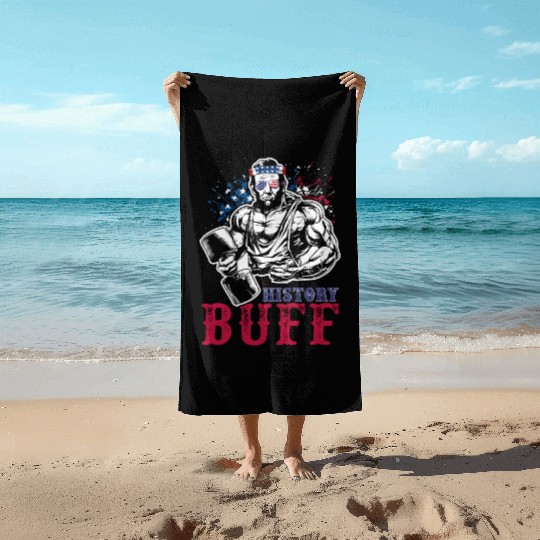 History Buff Independence Day Lincoln Patriot USA Beach Towels