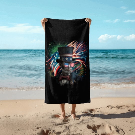 Merica Lincoln Independence Day Party 4th July Beach Towels