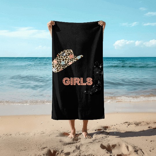 Leopard Cowboy Boots Let'S Go Western Cow Beach Towels