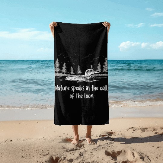 Nature Speaks Loon Bird Watching Loons Beach Towels
