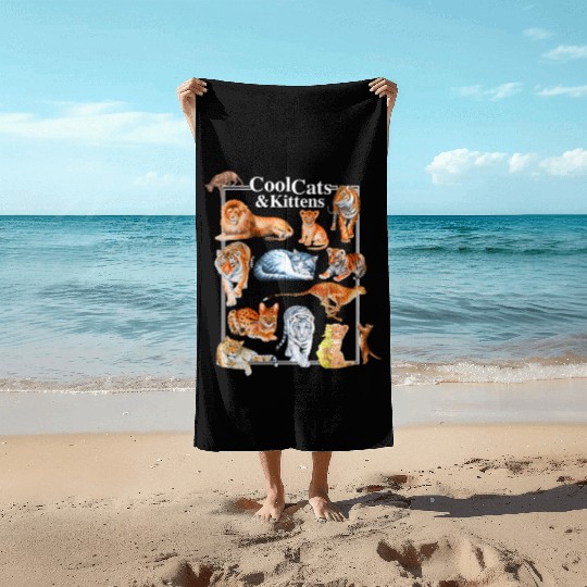 Cats And Kittens Tiger Lion Leopard Felines Beach Towels