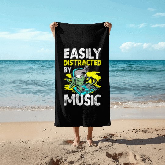 Musician Techno Melody Vinyl Beach Towels