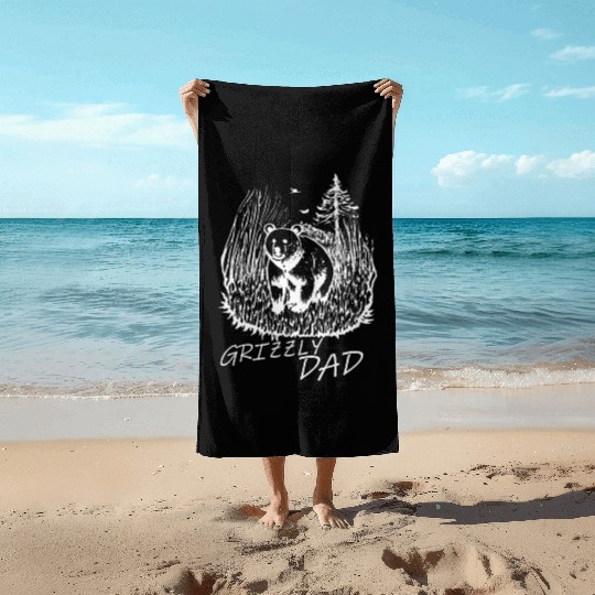 Grizzly Dad Father's Day Beach Towels