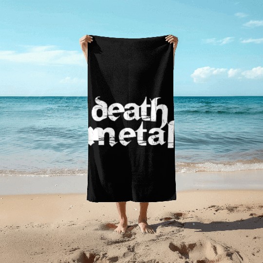 death metal logo design Beach Towels