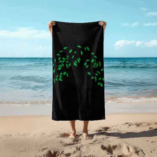 Yggdrasil the tree of life with nameplate Beach Towels