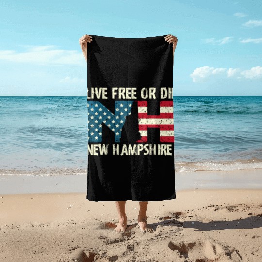 New Hampshire Patriotic Live Free Or Die Product Beach Towels