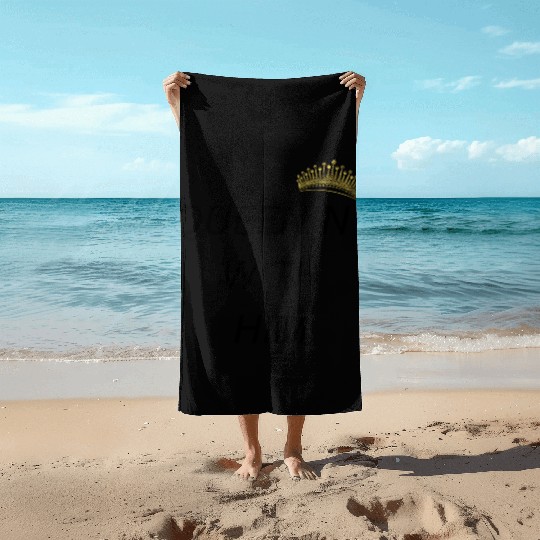QUEENIN WITH HIM black Beach Towels