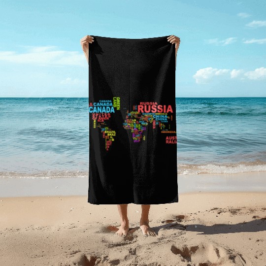 Flag T Flag World International Flag World Map Beach Towels