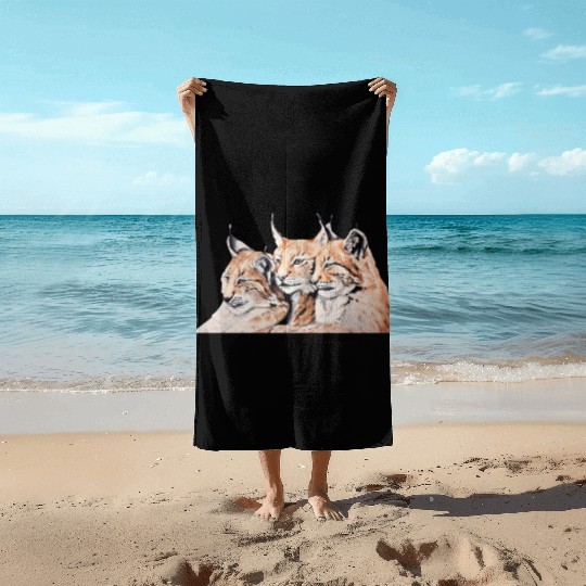 Design of lion cubs, king of the forest Beach Towels