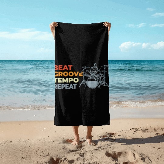 Drummer Motivation Beach Towels