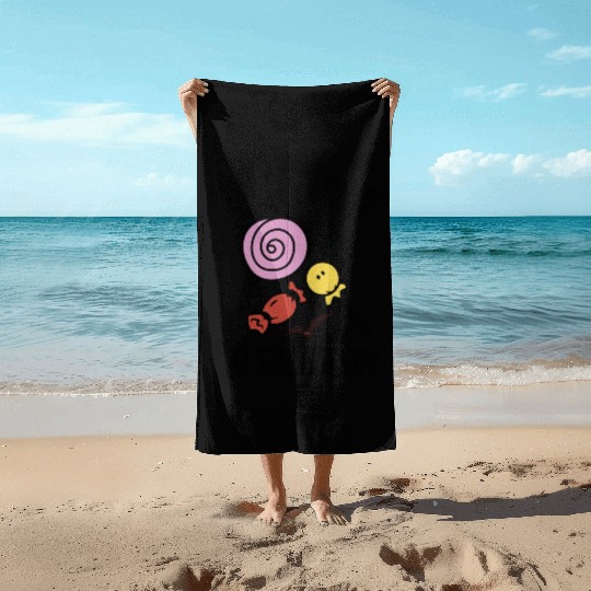 Witch Way To The Candy Spooky Halloween Beach Towels