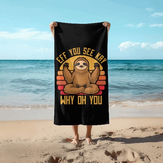 Sloth Hilarious Sloth Yoga Beach Towels