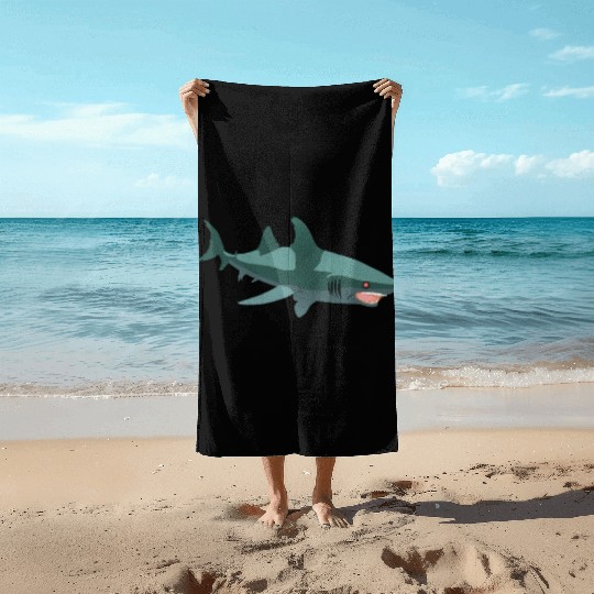 Robot shark Beach Towels