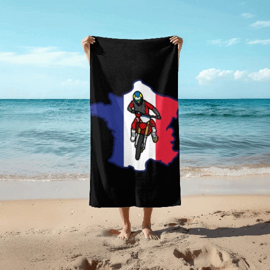 France Drapeau Motocross Beach Towels