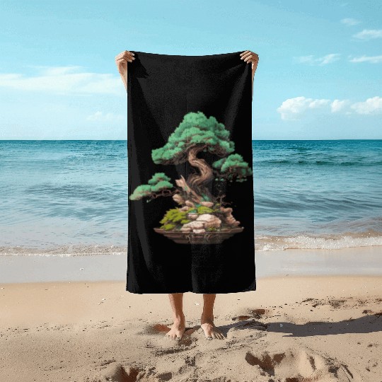 bonsai Japanese Art Beach Towels