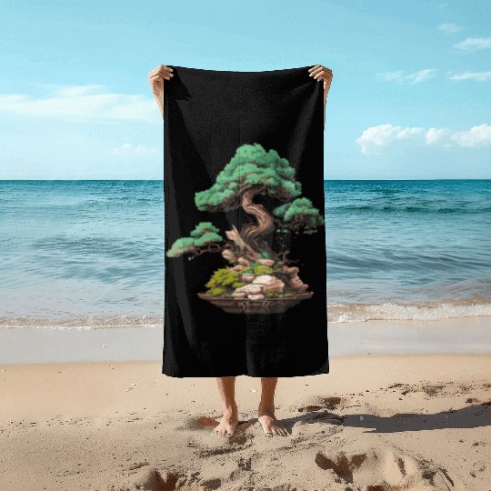 bonsai Japanese Art Beach Towels