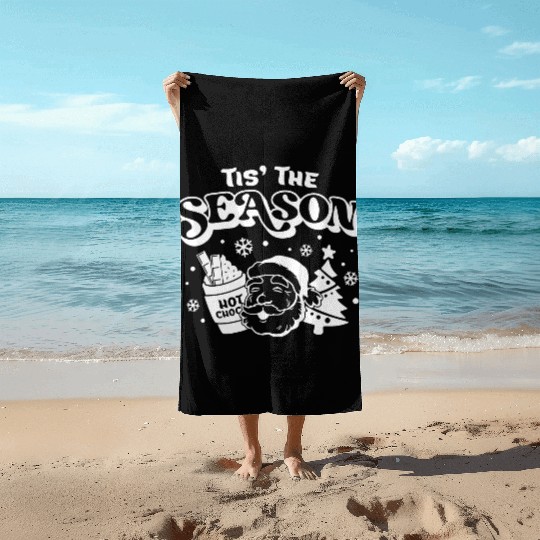 Tis The Season - Merry Christmas Vibes Beach Towels