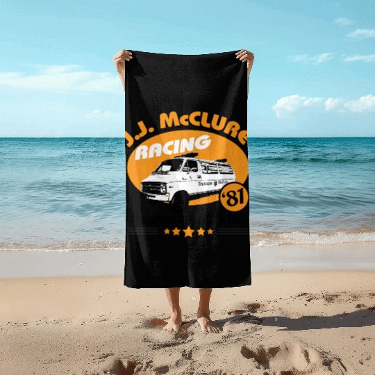 JJ McClure Racing v2 yellow Beach Towels