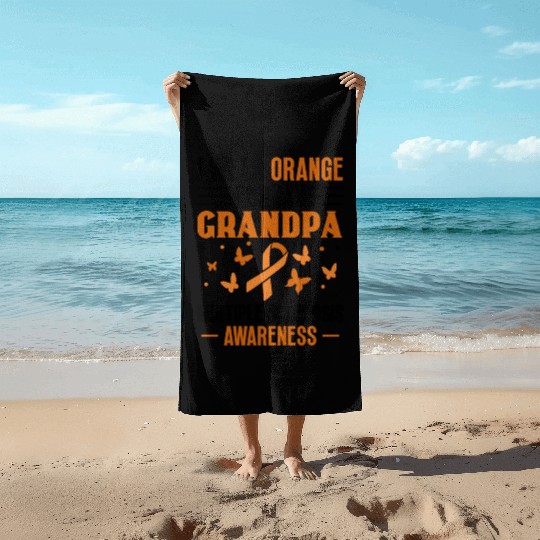 I Wear Orange For My Grandpa Multiples Sclerosis Beach Towels