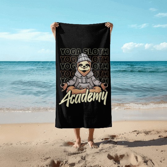 Sloth Academy Sloth Yoga Beach Towels